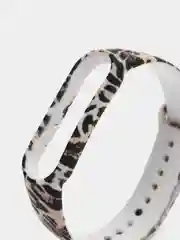 Бежевый меланж ремешок для Xiaomi Mi Band 5, 6, силиконовый, с принтом