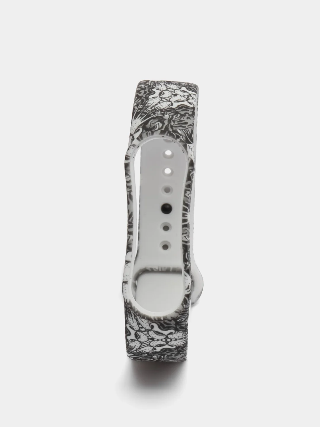 Серый ремешок для Xiaomi Mi Band 5, 6, силиконовый, с принтом