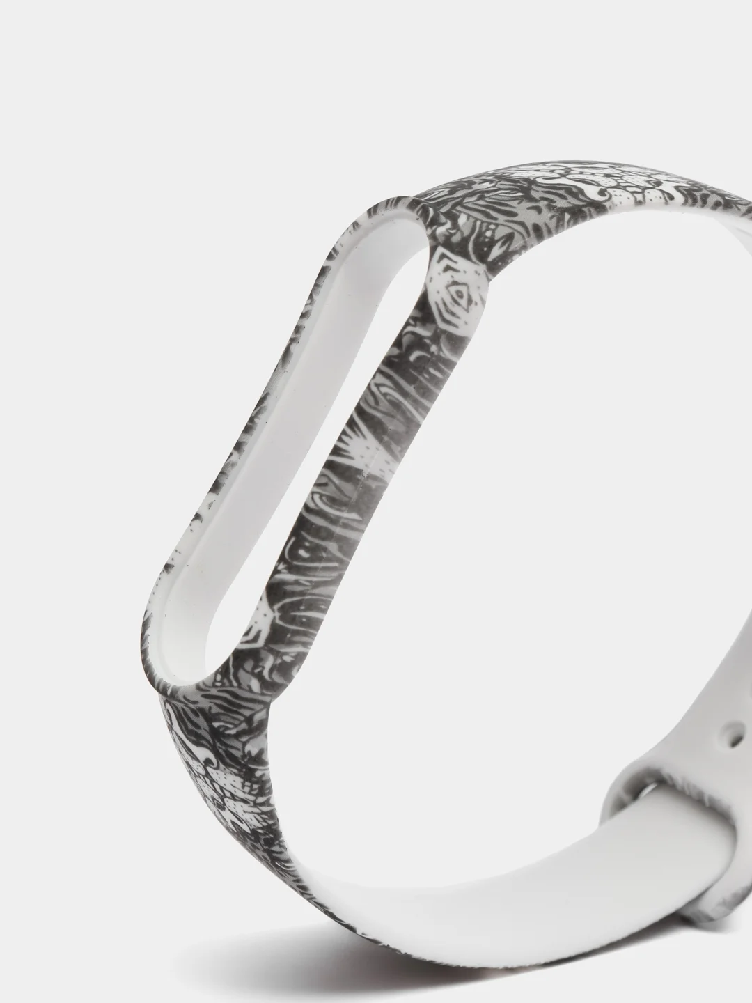 Серый ремешок для Xiaomi Mi Band 5, 6, силиконовый, с принтом