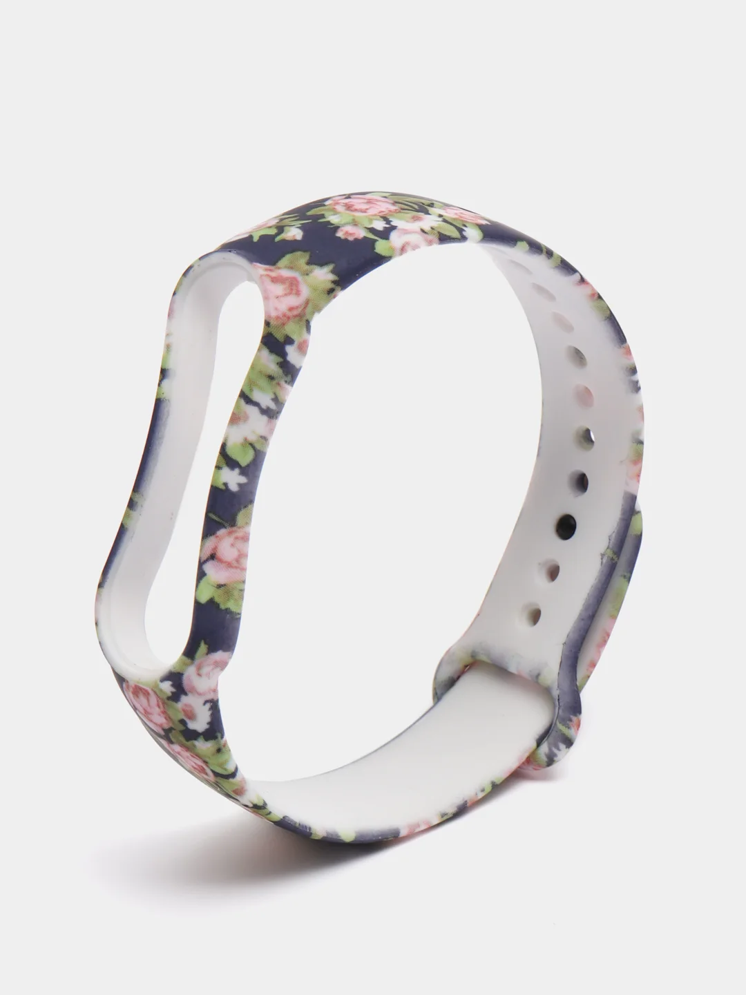 Голубой ремешок для Xiaomi Mi Band 5, 6, силиконовый, с принтом
