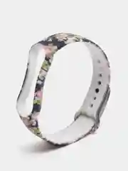 Голубой ремешок для Xiaomi Mi Band 5, 6, силиконовый, с принтом