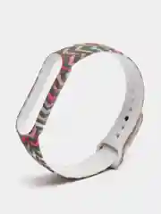 Сиреневый ремешок для Xiaomi Mi Band 5, 6, силиконовый, с принтом