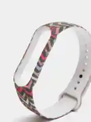Сиреневый ремешок для Xiaomi Mi Band 5, 6, силиконовый, с принтом