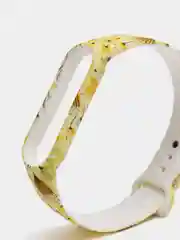 Желтый ремешок для Xiaomi Mi Band 5, 6, силиконовый, с принтом