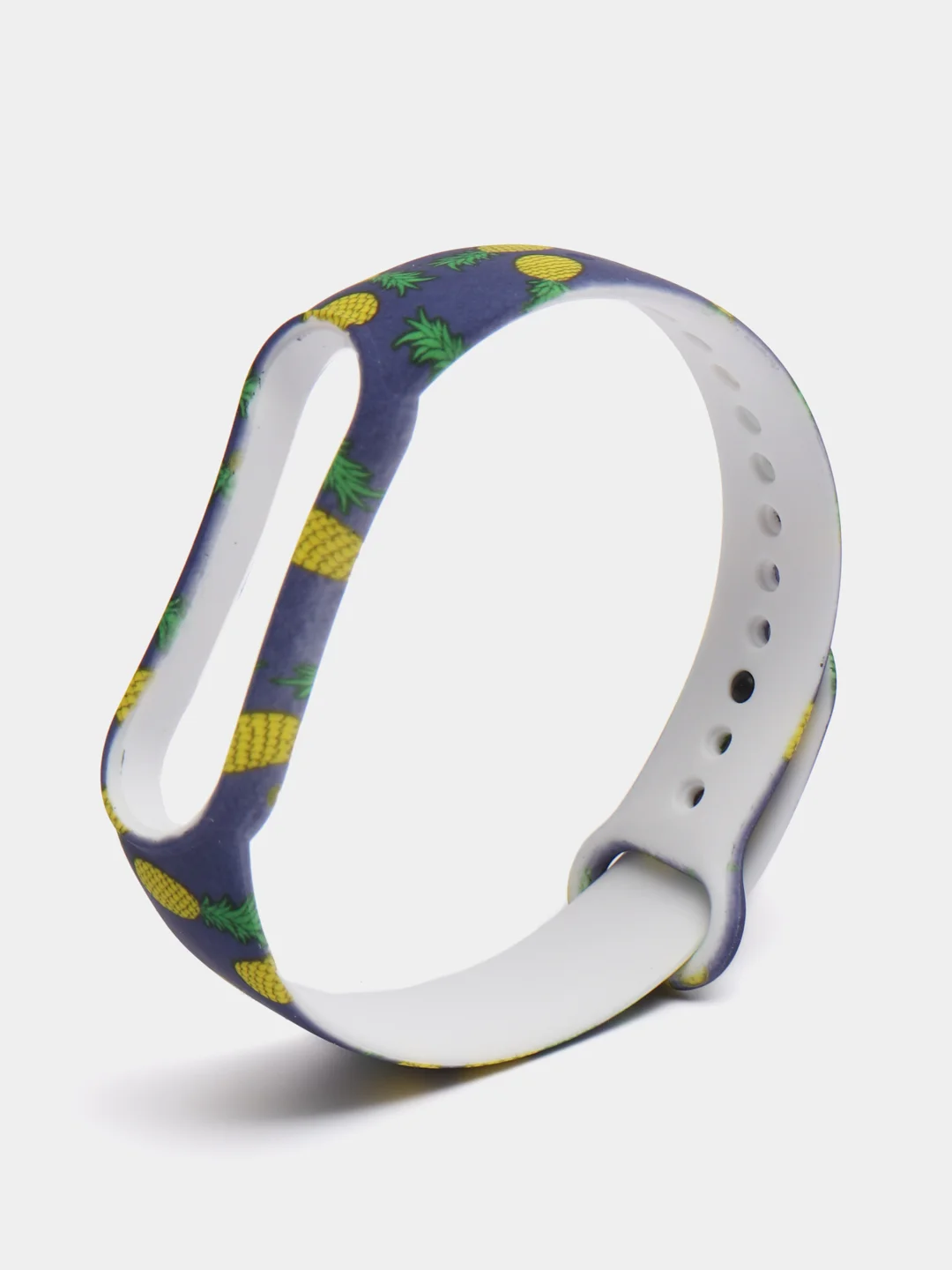 Синий ремешок для Xiaomi Mi Band 5, 6, силиконовый, с принтом