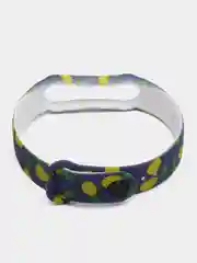 Синий ремешок для Xiaomi Mi Band 5, 6, силиконовый, с принтом