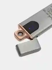 Серебряный электронная зажигалка, USB, led дисплей, с гравировкой, вечная зажигалка