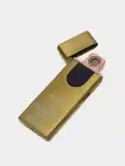 Золотой электронная зажигалка, USB, led дисплей, с гравировкой, вечная зажигалка