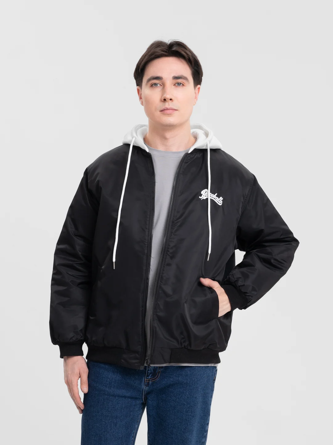 Черный куртка-бомбер Baseball Unisex