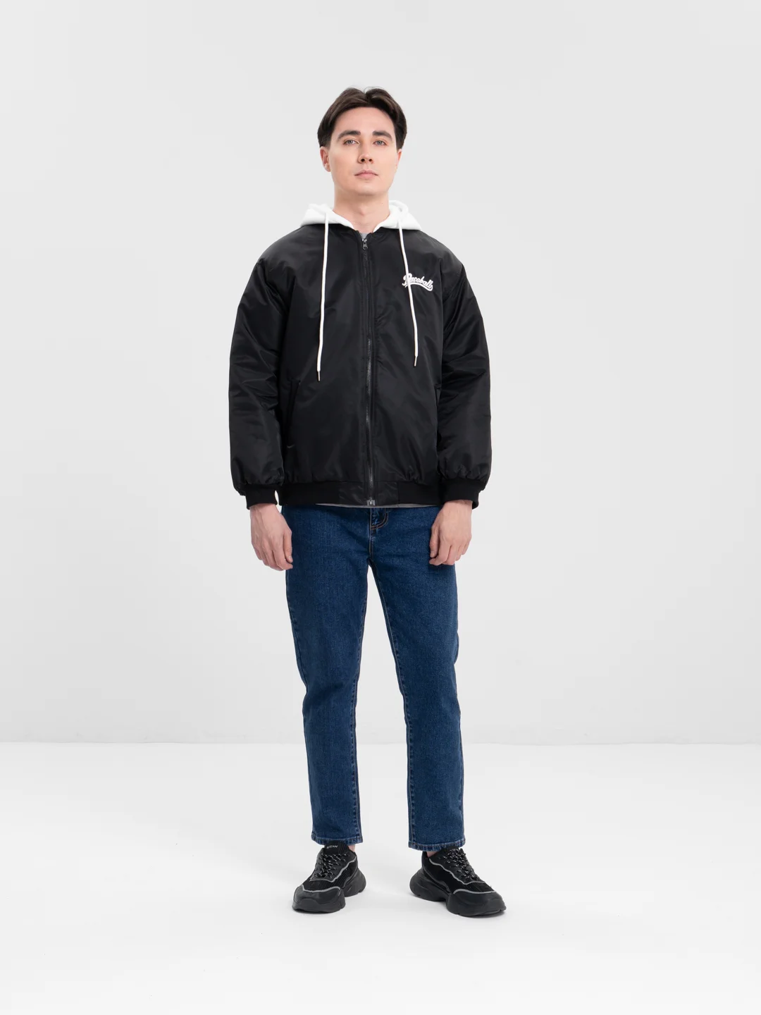 Черный куртка-бомбер Baseball Unisex