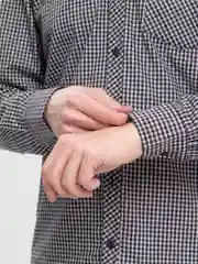 Бежевый рубашка мужская у клетку классическая