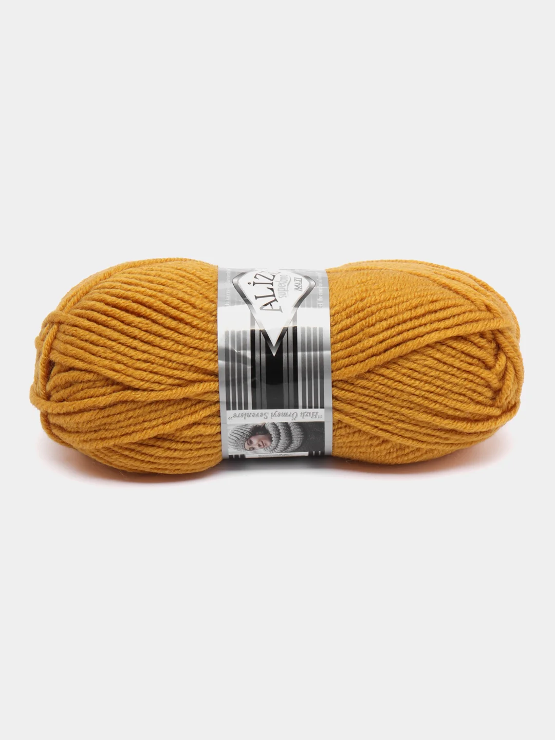 Желтый пряжа Alize Superlana Maxi, 100 г, 75% акрил, 25% шерсть