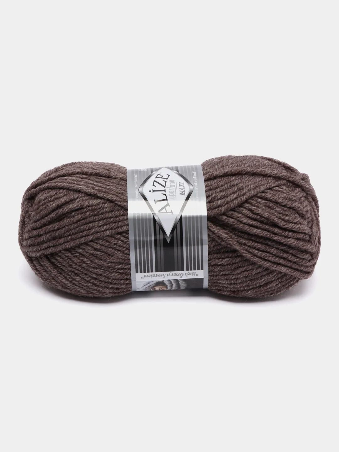 Коричневый пряжа Alize Superlana Maxi, 100 г, 75% акрил, 25% шерсть