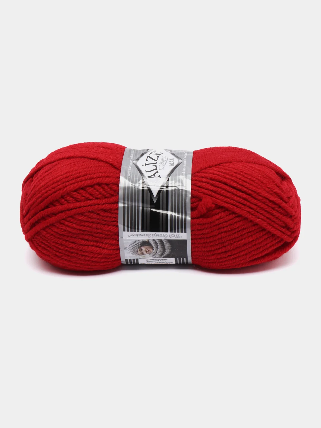 Красный пряжа Alize Superlana Maxi, 100 г, 75% акрил, 25% шерсть