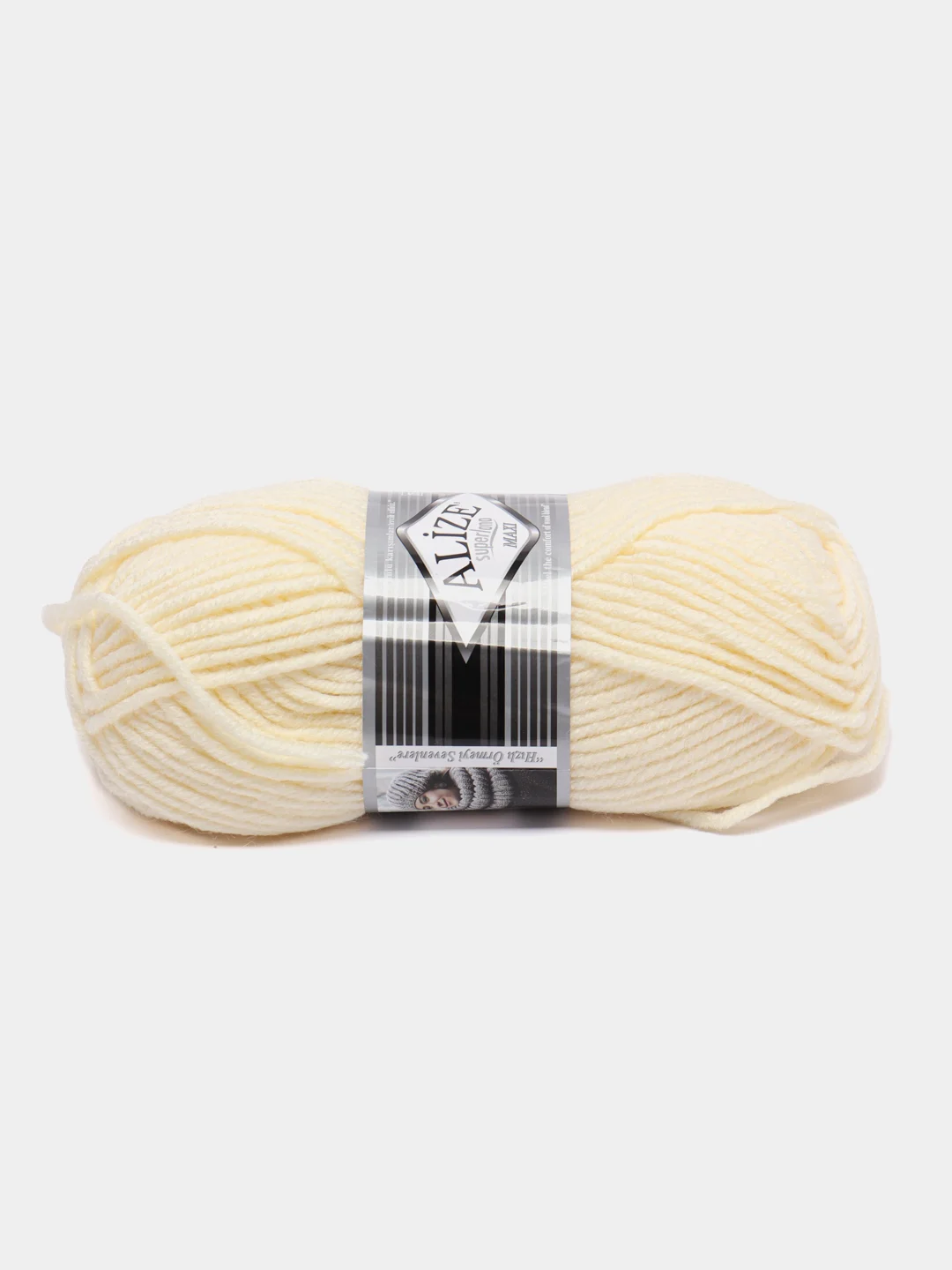 Кремовый пряжа Alize Superlana Maxi, 100 г, 75% акрил, 25% шерсть