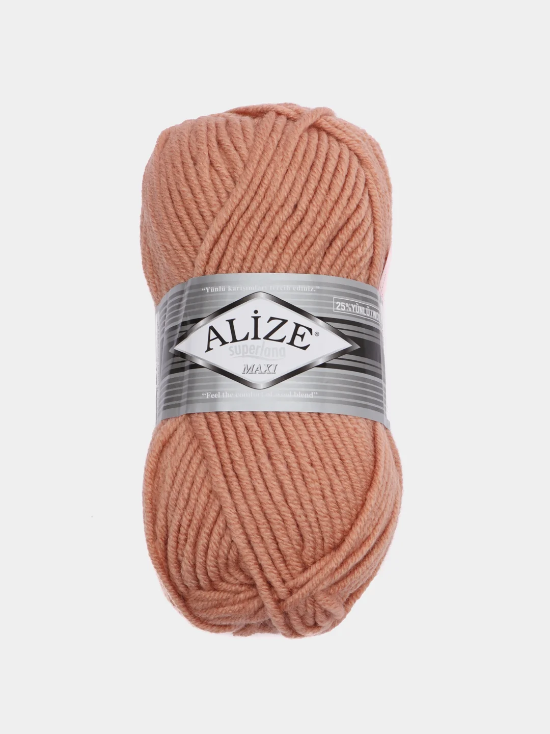 Пудровый пряжа Alize Superlana Maxi, 100 г, 75% акрил, 25% шерсть