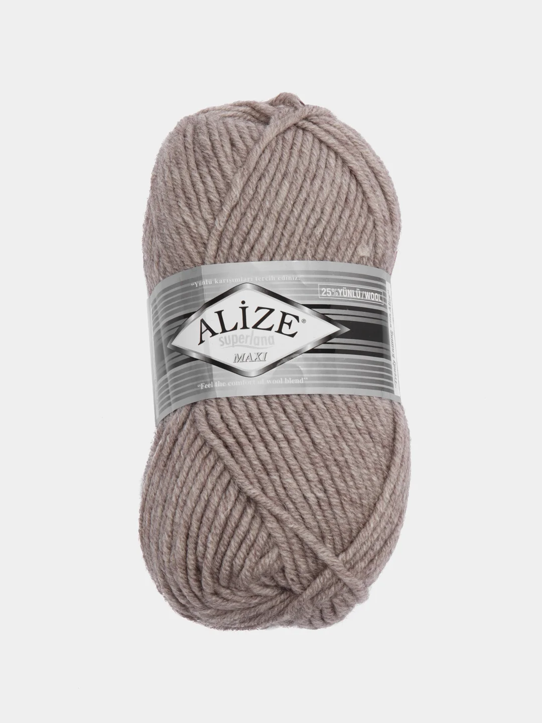 Светло-коричневый пряжа Alize Superlana Maxi, 100 г, 75% акрил, 25% шерсть