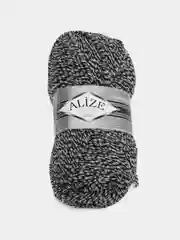 Серый пряжа Alize Superlana Maxi, 100 г, 75% акрил, 25% шерсть