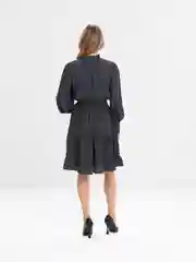 Черный женское платье, в горошек