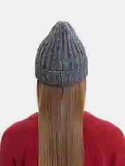 Серый меланж шапка женская вязанная