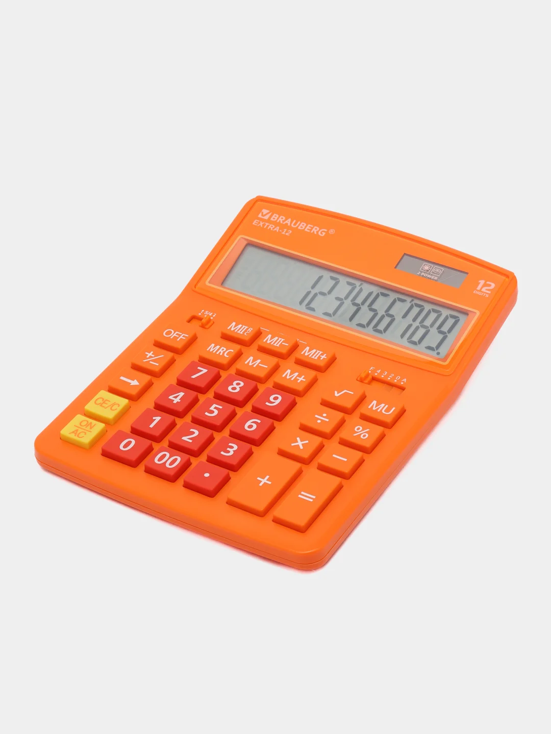 Калькулятор настольный BRAUBERG EXTRA-12-RG (206x155мм), 12 разрядов, дв.питание,ОРАНЖЕВЫЙ