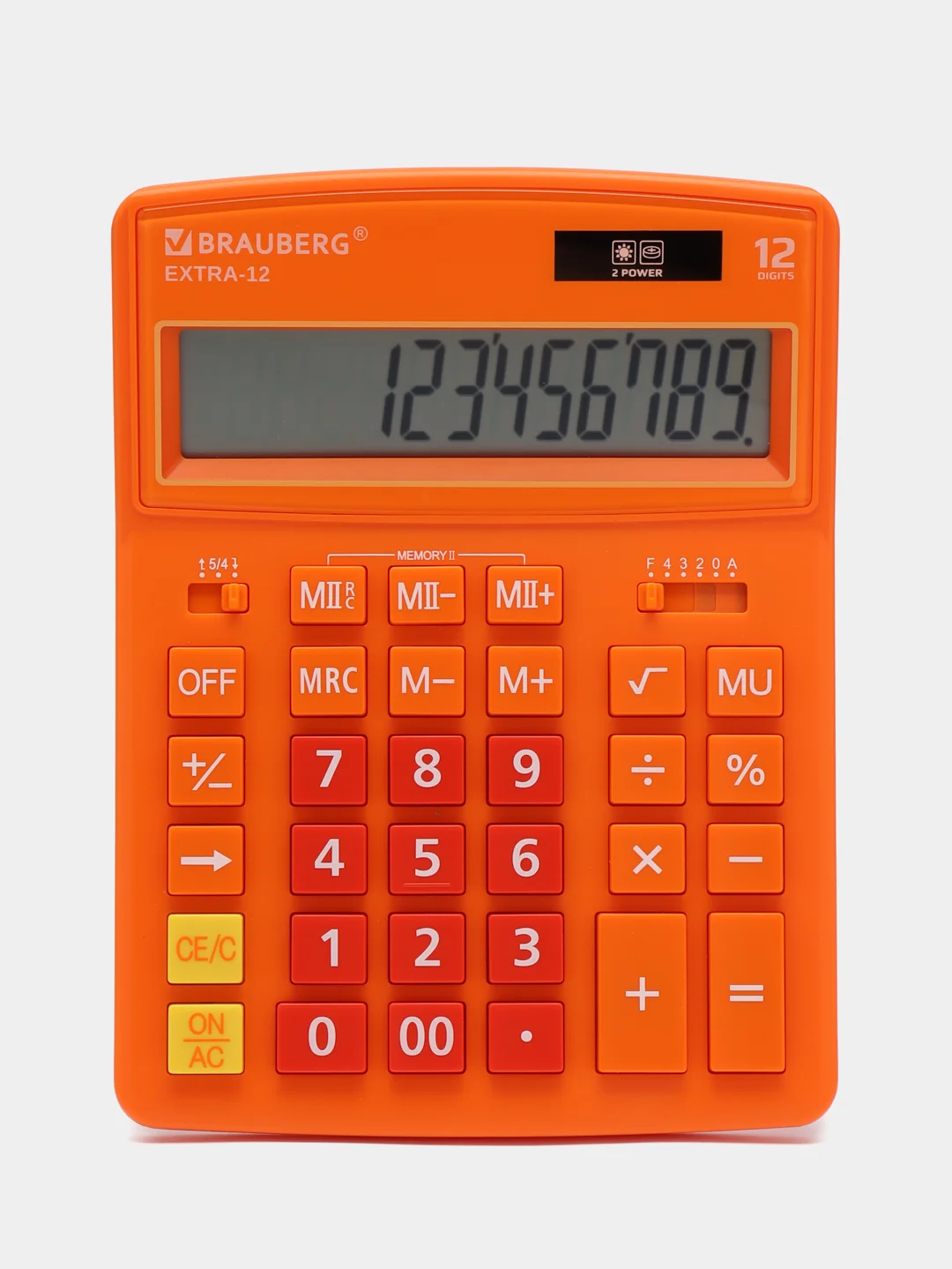 Калькулятор настольный BRAUBERG EXTRA-12-RG (206x155мм), 12 разрядов, дв.питание,ОРАНЖЕВЫЙ