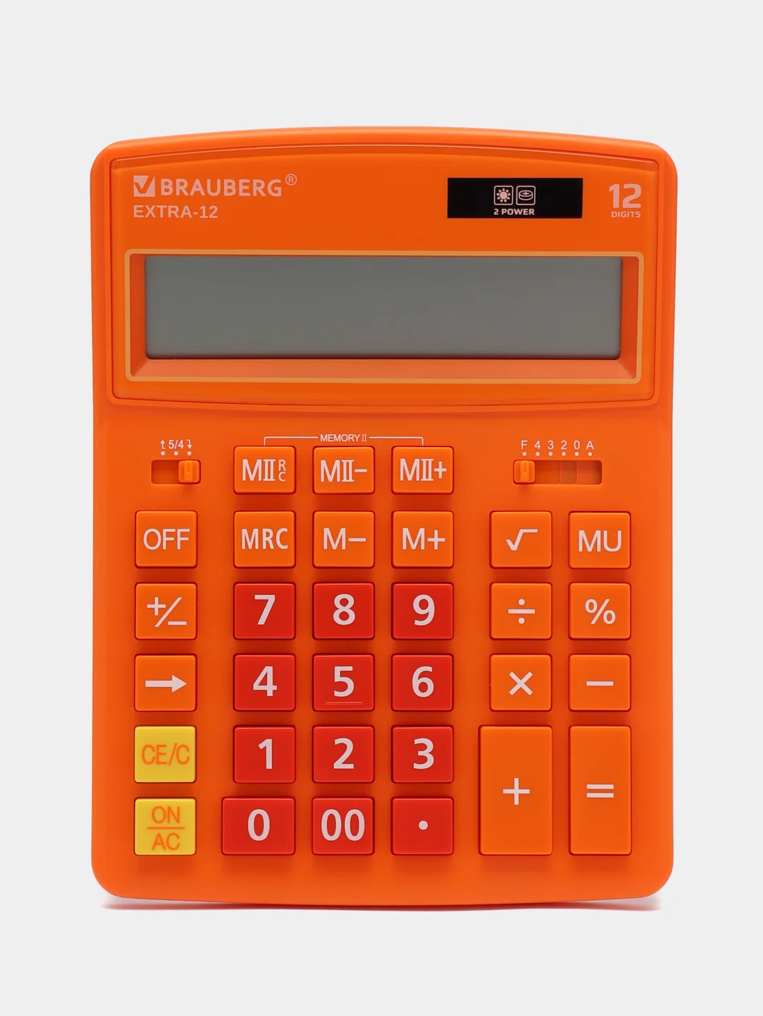 Калькулятор настольный BRAUBERG EXTRA-12-RG (206x155мм), 12 разрядов, дв.питание,ОРАНЖЕВЫЙ