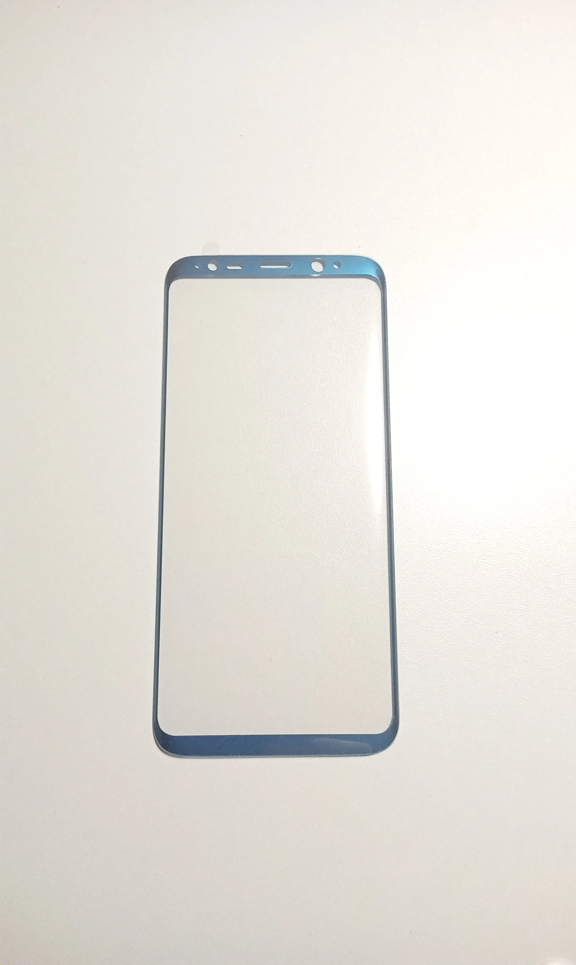 Голубой защитное стекло Samsung S8  / S9 клей по краям