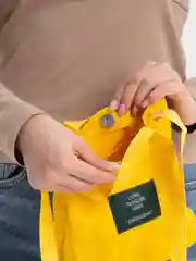 Желтый сумка холщовая женская, повседневная