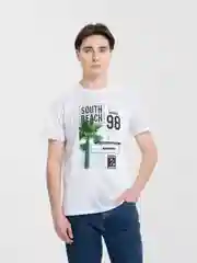Белый футболка мужская, хлопковая, с принтом