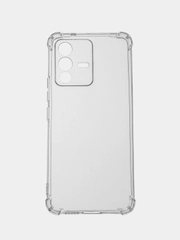 Чехол Vivo V23 5G (Виво В23 5Г), прозрачный, силиконовый, противоударный, с защитой камеры