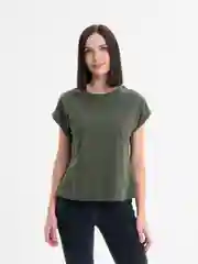 Хаки футболка женская, с укороченным рукавом