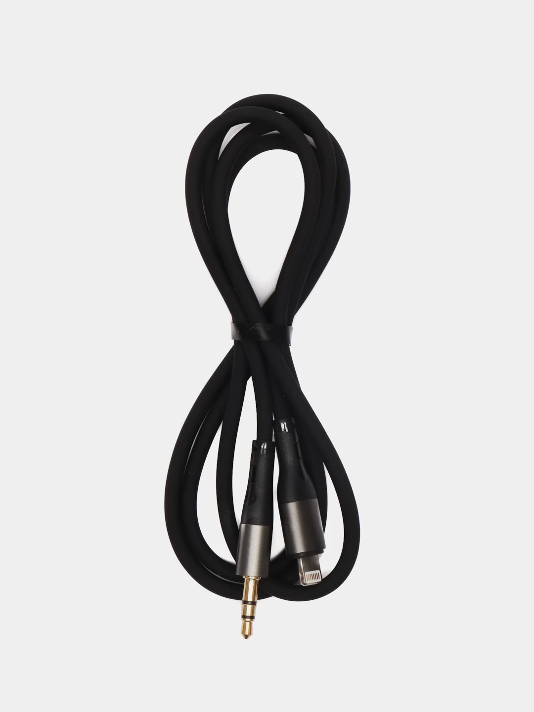 Тёмно-серый кабель hoco UPA19, AUX, 3.5 mm, Lightning, 1 м, в оплетке, черный, премиум