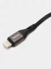 Тёмно-серый кабель hoco UPA19, AUX, 3.5 mm, Lightning, 1 м, в оплетке, черный, премиум