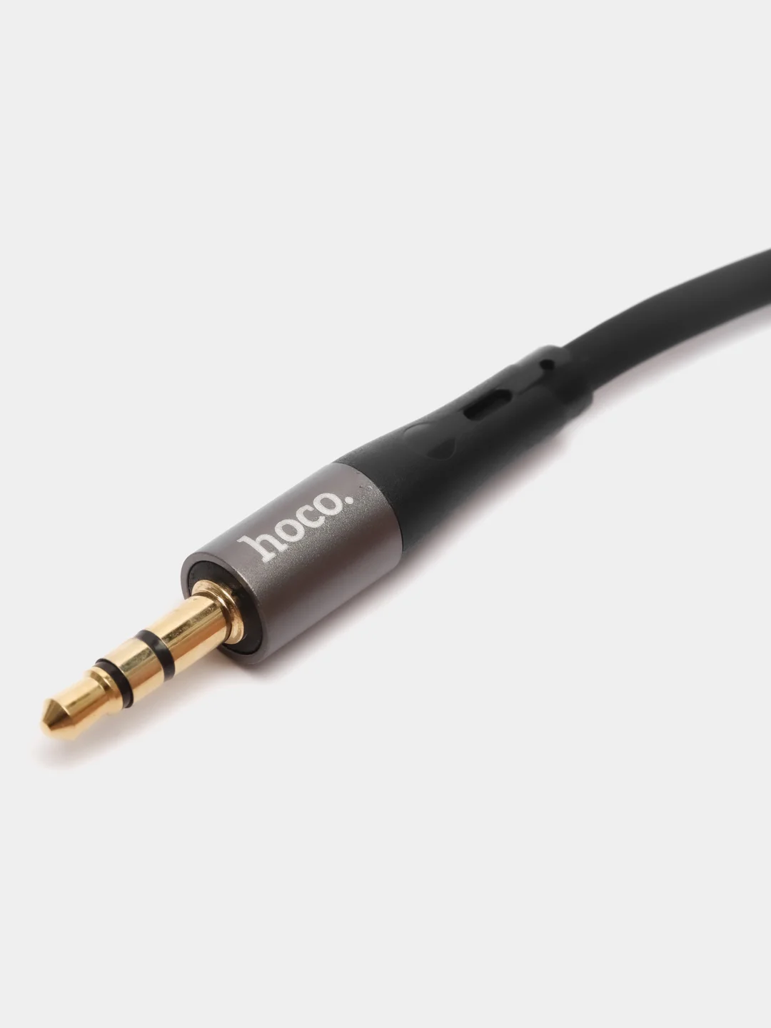Тёмно-серый кабель hoco UPA19, AUX, 3.5 mm, Lightning, 1 м, в оплетке, черный, премиум