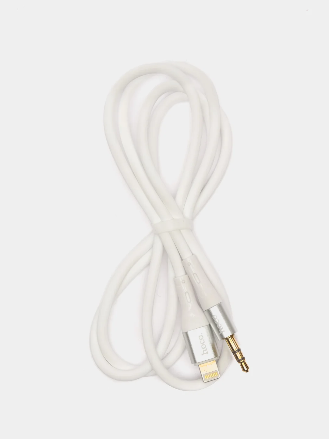 Слоновая кость кабель hoco UPA19, AUX, 3.5 mm, Lightning, 1 м, в оплетке, черный, премиум