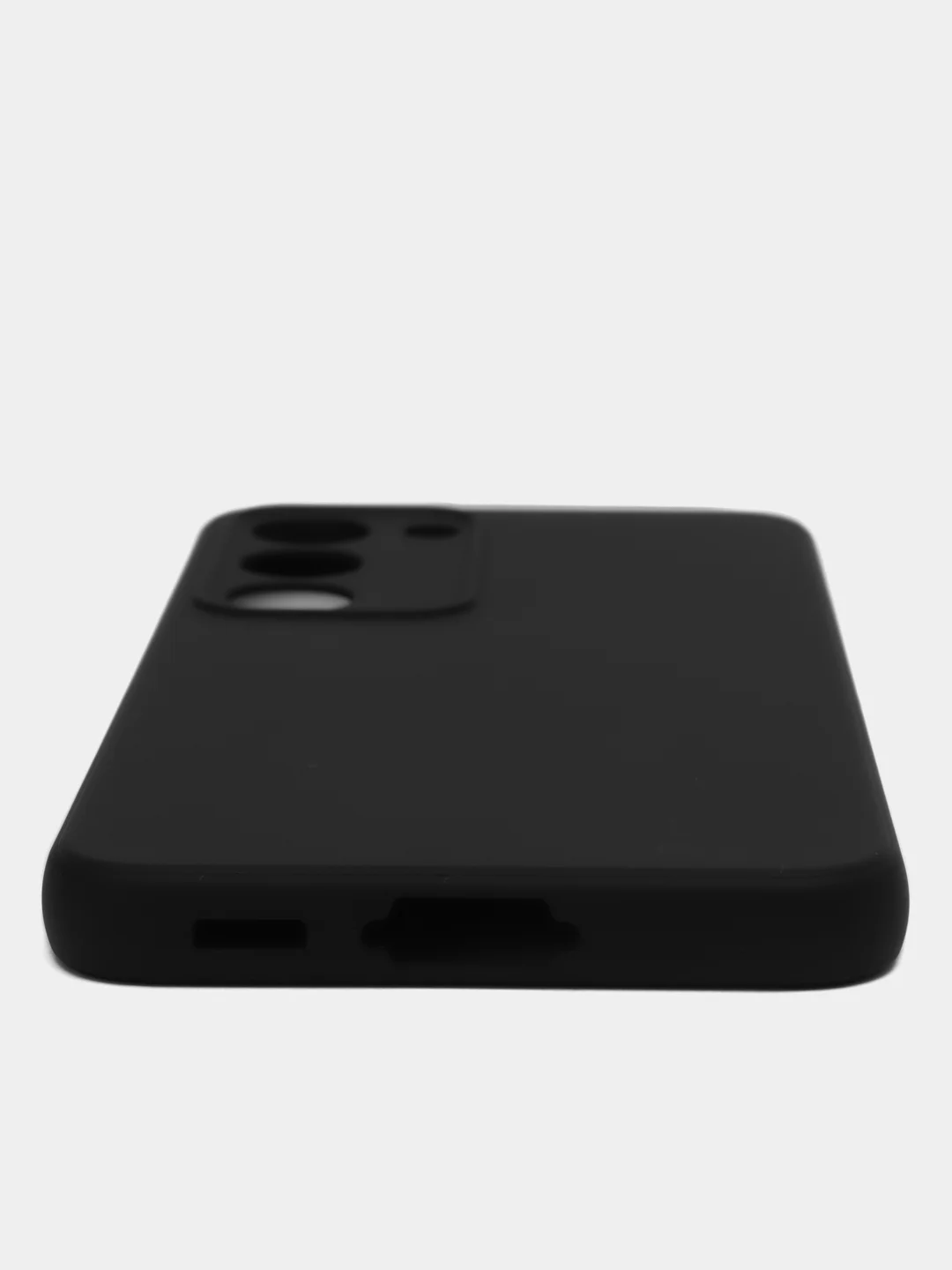 Черный чехол для Samsung Galaxy S23 силиконовый ROSCO матовый тонкий с бортиком- защитой камер