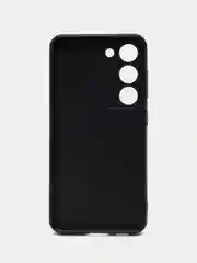 Черный чехол для Samsung Galaxy S23 силиконовый ROSCO матовый тонкий с бортиком- защитой камер