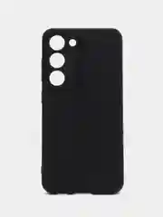 Черный чехол для Samsung Galaxy S23 силиконовый ROSCO матовый тонкий с бортиком- защитой камер