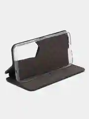 Черный чехол-книжка КАРТОФАН из экокожи на Tecno Pova 4 Pro с функцией подставки и кармашком
