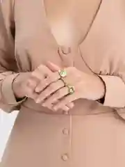 Зеленый набор женских колец