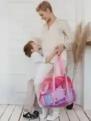 Сумка в роддом прозрачная для бассейна набор в роддом 2 сумки + косметичка,  темно-розовый
