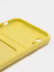 Желтый силиконовый чехол для iPhone XR (Айфон ХР) с карманом для карт, чехол на айфон
