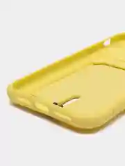Желтый силиконовый чехол для iPhone XR (Айфон ХР) с карманом для карт, чехол на айфон