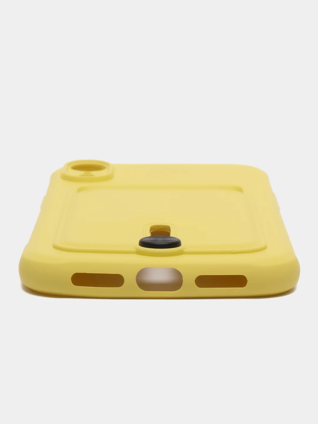 Желтый силиконовый чехол для iPhone XR (Айфон ХР) с карманом для карт, чехол на айфон