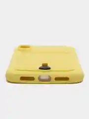 Желтый силиконовый чехол для iPhone XR (Айфон ХР) с карманом для карт, чехол на айфон