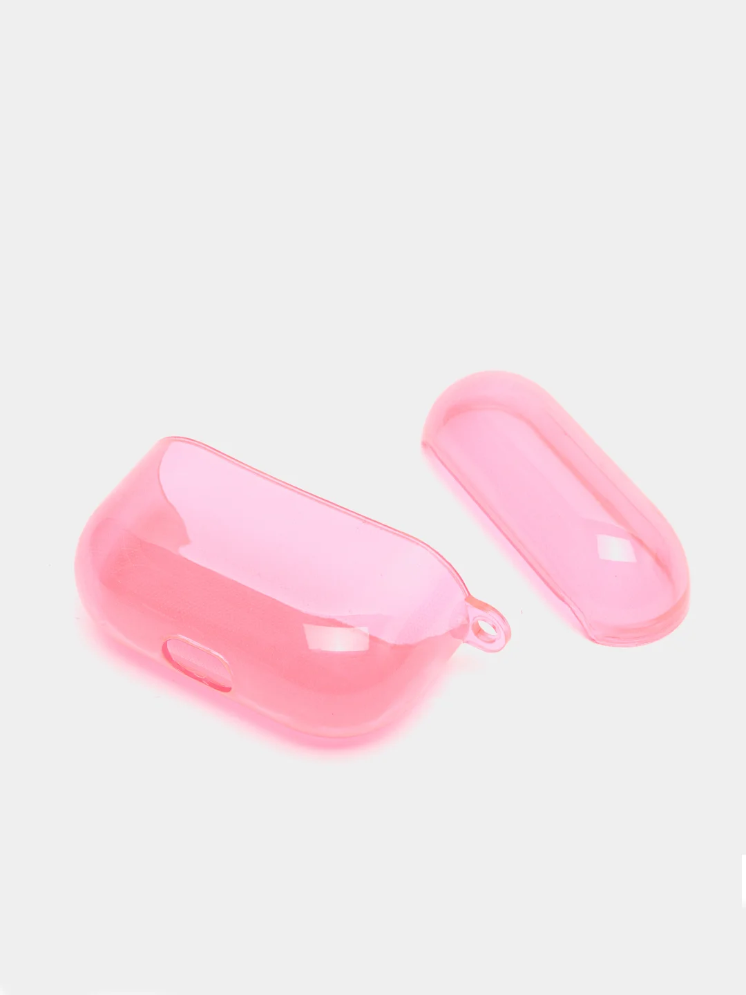 Розовый чехол для наушников Apple Airpods 1/2 Pro неоновый силиконовый прозрачный