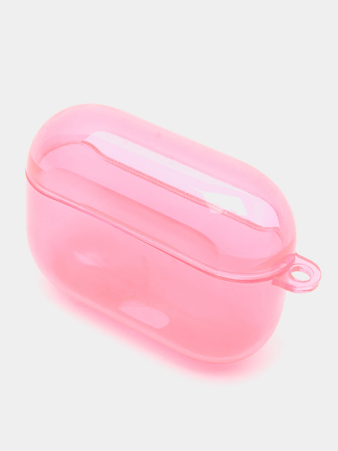 Розовый чехол для наушников Apple Airpods 1/2 Pro неоновый силиконовый прозрачный