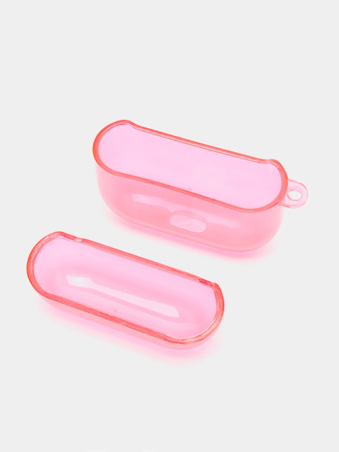Розовый чехол для наушников Apple Airpods 1/2 Pro неоновый силиконовый прозрачный
