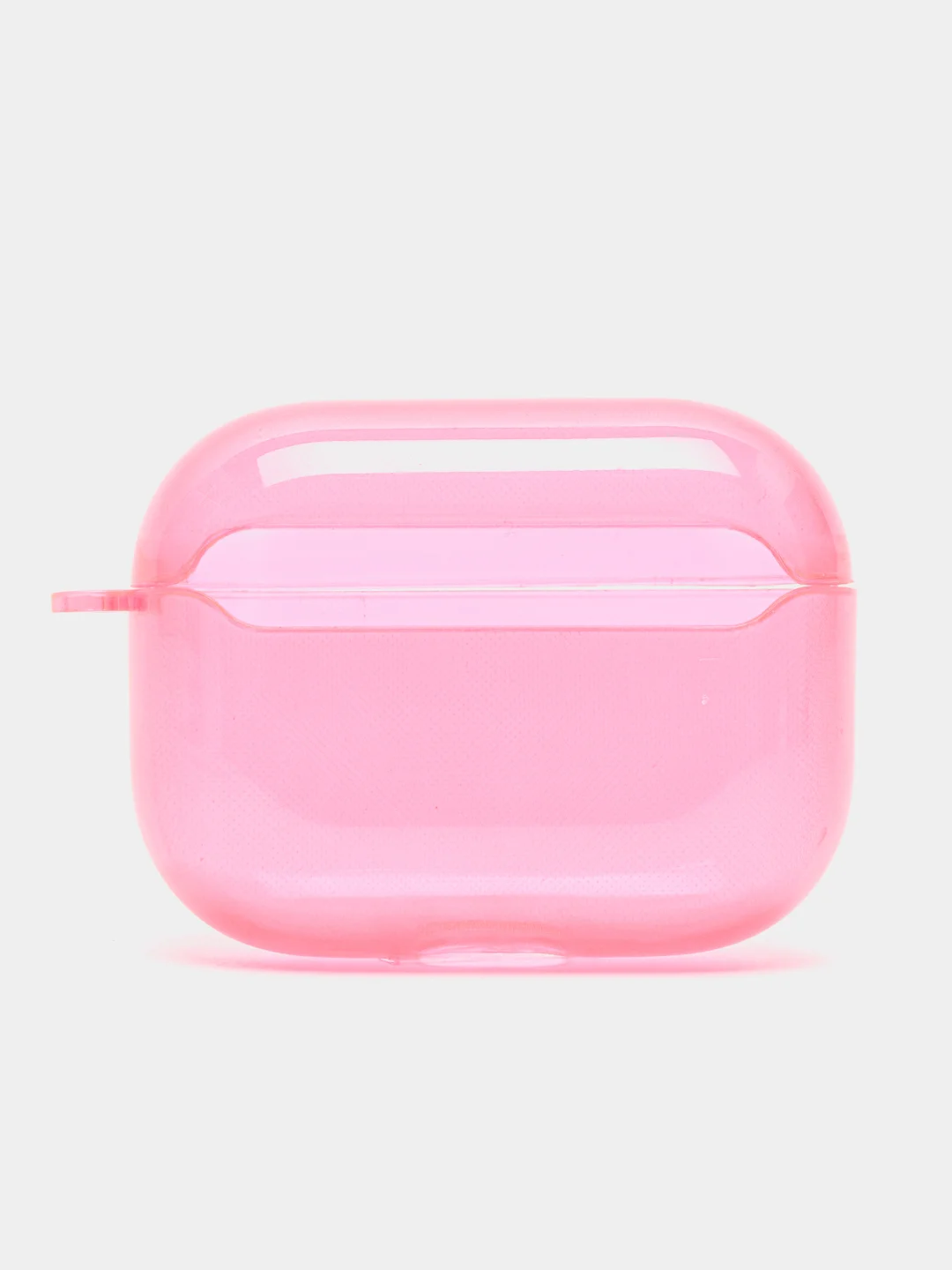 Розовый чехол для наушников Apple Airpods 1/2 Pro неоновый силиконовый прозрачный